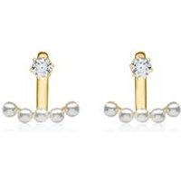 🦚 Ear Jackets Zirkonia Perlen Silber vergoldet 🦚 Ear Jackets Zirkonia Perlen Silber vergoldet