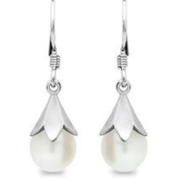 🦚 Florale Silberohrhänger mit Perle 925er Silber 🦚 Florale Silberohrhänger mit Perle 925er Silber