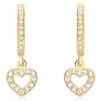 🦚 Creolen Herz aus vergoldetem Sterlingsilber Zirkonia 🦚 Creolen Herz aus vergoldetem Sterlingsilber Zirkonia