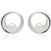 🦚 Kreis Ohrstecker aus 925er Silber mit Perlen 🦚 Kreis Ohrstecker aus 925er Silber mit Perlen