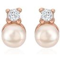 🦚 Damen Ohrstecker aus 925er Silber, rosé mit Perlen 🦚 Damen Ohrstecker aus 925er Silber, rosé mit Perlen