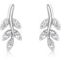 🦚 925er Silber Ohrstecker Blätterranke mit Zirkonia 🦚 925er Silber Ohrstecker Blätterranke mit Zirkonia