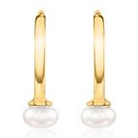 🦚 Damen Creolen aus vergoldetem 925er Silber mit Perlen 🦚 Damen Creolen aus vergoldetem 925er Silber mit Perlen