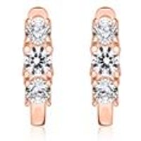 🦚 Damen Creolen aus rosévergoldetem 925er Silber Zirkonia 🦚 Damen Creolen aus rosévergoldetem 925er Silber Zirkonia