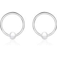 🦚 Kreis Ohrstecker für Damen aus 925er Silber mit Perlen 🦚 Kreis Ohrstecker für Damen aus 925er Silber mit Perlen