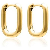 🦚 Vergoldete 925er Silber Creolen für Damen, eckig 🦚 Vergoldete 925er Silber Creolen für Damen, eckig