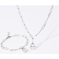 🦚 Schmuckset aus Edelstahl mit Schloss 🦚 Schmuckset aus Edelstahl mit Schloss