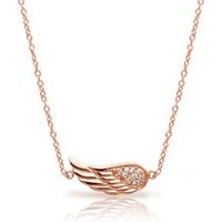 🦚 Kette Flügel-Anhänger rosévergoldet Zirkonia 🦚 Kette Flügel-Anhänger rosévergoldet Zirkonia