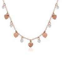 🦚 Kette Herzen aus rosévergoldetem 925er Silber Zirkonia 🦚 Kette Herzen aus rosévergoldetem 925er Silber Zirkonia