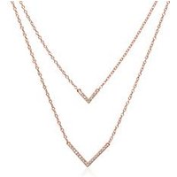 🦚 Layerkette V aus 925er Silber rosévergoldet Zirkonia 🦚 Layerkette V aus 925er Silber rosévergoldet Zirkonia