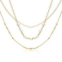 🦚 Halskette für Damen aus vergoldetem 925er Silber Perlen 🦚 Halskette für Damen aus vergoldetem 925er Silber Perlen