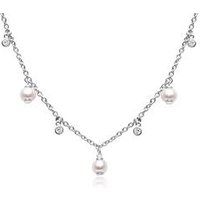 🦚 Damenkette aus Sterlingsilber mit Perlen und Zirkonia 🦚 Damenkette aus Sterlingsilber mit Perlen und Zirkonia