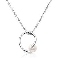 🦚 Damenkette aus rhodiniertem Sterlingsilber mit Perle 🦚 Damenkette aus rhodiniertem Sterlingsilber mit Perle