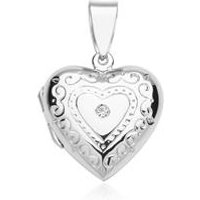🦚 Medaillon Herzform Silberanhänger Zirkonia 🦚 Medaillon Herzform Silberanhänger Zirkonia