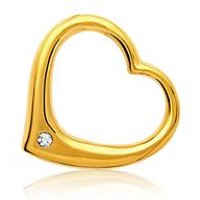 🦚 Moderner Silberherzanhänger vergoldet Zirkonia 🦚 Moderner Silberherzanhänger vergoldet Zirkonia