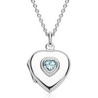 🦚 Silberkette Medaillon herzförmig Blautopas 🦚 Silberkette Medaillon herzförmig Blautopas