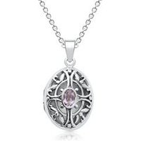 🦚 Silberkette mit Medaillon Amethyst 🦚 Silberkette mit Medaillon Amethyst