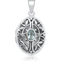 🦚 Verschlungenes Medaillon blauer Topas 🦚 Verschlungenes Medaillon blauer Topas