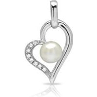 🦚 925 Silberanhänger Herz Perle Zirkonia 🦚 925 Silberanhänger Herz Perle Zirkonia
