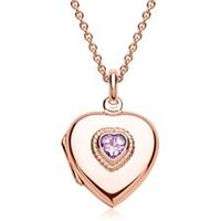 🦚 Kette mit Herz-Medaillon rosé Steinbesatz 🦚 Kette mit Herz-Medaillon rosé Steinbesatz