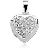 🦚 Gravur Medaillon Herz 925er Silber Zirkonia 🦚 Gravur Medaillon Herz 925er Silber Zirkonia