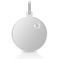 🦚 Gravierbarer Kreis Anhänger 925er Silber Diamant 🦚 Gravierbarer Kreis Anhänger 925er Silber Diamant
