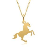 🦚 Kette mit Anhänger Pferd aus vergoldetem Sterlingsilber 🦚 Kette mit Anhänger Pferd aus vergoldetem Sterlingsilber