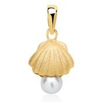 🦚 Anhänger Muschel mit Perle aus Sterlingsilber vergoldet 🦚 Anhänger Muschel mit Perle aus Sterlingsilber vergoldet