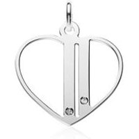 🦚 Anhänger Herz aus 925er Silber mit Zirkonia, gravierbar 🦚 Anhänger Herz aus 925er Silber mit Zirkonia, gravierbar