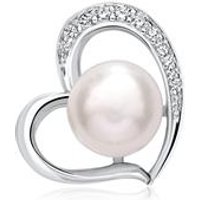 🦚 Herzanhänger aus Sterlingsilber mit Perle und Zirkonia 🦚 Herzanhänger aus Sterlingsilber mit Perle und Zirkonia
