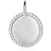🦚 Gravur Anhänger für Damen aus 925er Silber mit Zirkonia 🦚 Gravur Anhänger für Damen aus 925er Silber mit Zirkonia