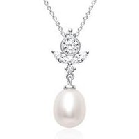 🦚 Kette aus 925er Silber mit Perlenanhänger und Zirkonia 🦚 Kette aus 925er Silber mit Perlenanhänger und Zirkonia