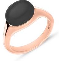 🦚 Rosévergoldeter Sterling Silberring mit Onyx 🦚 Rosévergoldeter Sterling Silberring mit Onyx