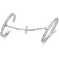 🦚 Silberner Knöchelring mit Kette Kreuz Silber 🦚 Silberner Knöchelring mit Kette Kreuz Silber