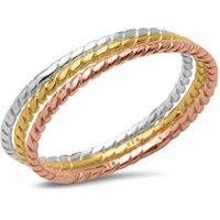 🦚 Dreiteiliges Ring-Set 925er Silber tricolor 🦚 Dreiteiliges Ring-Set 925er Silber tricolor