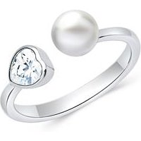 🦚 925er silber Ring offen mit Perle und Zirkonia 🦚 925er silber Ring offen mit Perle und Zirkonia