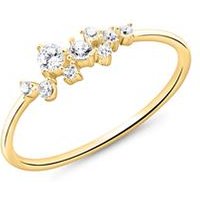 🦚 Vergoldeter 925er Silberring für Damen mit Zirkonia 🦚 Vergoldeter 925er Silberring für Damen mit Zirkonia