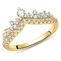 🦚 Ring für Damen aus Sterlingsilber, gold mit Zirkonia 🦚 Ring für Damen aus Sterlingsilber, gold mit Zirkonia
