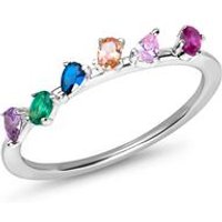 🦚 Ring für Damen aus Sterlingsilber mit Zirkonia, bunt 🦚 Ring für Damen aus Sterlingsilber mit Zirkonia, bunt