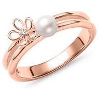 🦚 Ring für Damen aus 925er Silber mit Perle, IP Rosé 🦚 Ring für Damen aus 925er Silber mit Perle, IP Rosé