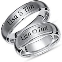 🦚 Titan Eheringe mit Lasergravur mattiert 🦚 Titan Eheringe mit Lasergravur mattiert