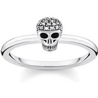 🦚 925er Silberring Totenkopf für Damen mit Zirkonia 🦚 925er Silberring Totenkopf für Damen mit Zirkonia