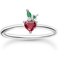 🦚 Damenring Erdbeere aus Sterlingsilber mit Zirkonia 🦚 Damenring Erdbeere aus Sterlingsilber mit Zirkonia