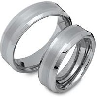 🦚 Teilpolierte Eheringe aus Wolfram robust 🦚 Teilpolierte Eheringe aus Wolfram robust