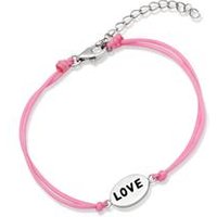 🦚 Rosa Textilarmband mit Silberelementen 🦚 Rosa Textilarmband mit Silberelementen