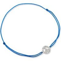 🦚 Blaues Textilarmband mit Silberelement 🦚 Blaues Textilarmband mit Silberelement