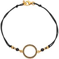 🦚 Textilarmband 925 vergoldet schwarze Zirkonia 🦚 Textilarmband 925 vergoldet schwarze Zirkonia