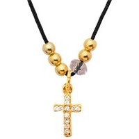 🦚 Textilkette vergoldetes 925 Silberkreuz 🦚 Textilkette vergoldetes 925 Silberkreuz