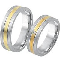 🦚 Trauringe 750er Gelb- Weissgold mit Diamant 🦚 Trauringe 750er Gelb- Weissgold mit Diamant