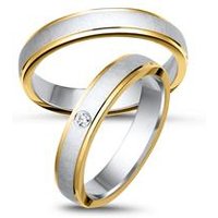 🦚 Eheringe 333er Gelb- Weissgold mit Diamant 🦚 Eheringe 333er Gelb- Weissgold mit Diamant